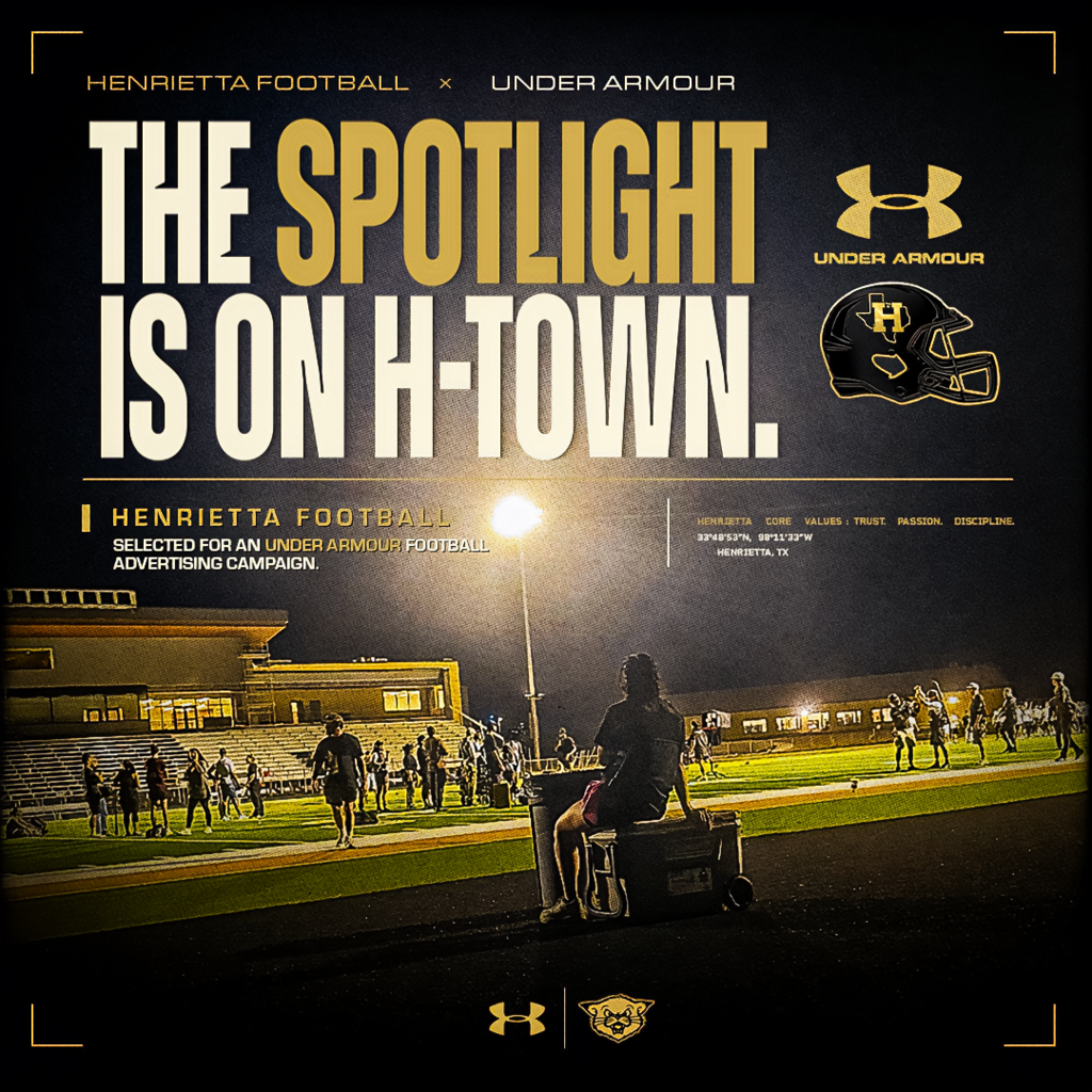 The spotlight is on H-Town. 🎥  Henrietta Football has been selected to be featured in an upcoming Under Armour Football advertising campaign.  Proud of our players, our program, and our community. H-Town x Under Armour.  #TPD | #ProtectThisHouse | #UA 