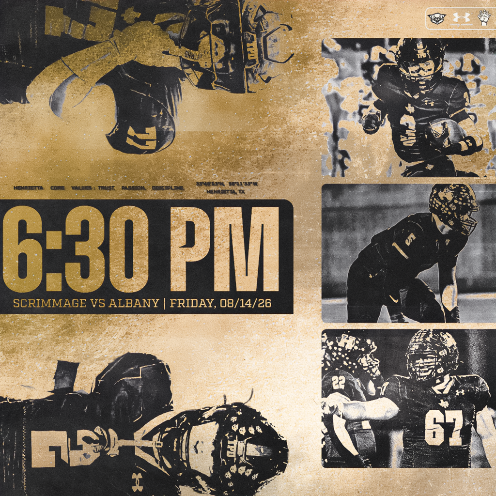 🚨 TIME CHANGE | BEARCAT FOOTBALL 🚨 Due to heat concerns, Friday’s home scrimmage vs. Albany has been moved back to 6:30 PM. 🏈 Henrietta vs. Albany 📅 Friday, August 14 ⏰ NEW TIME: 6:30 PM 📍 Bearcat Stadium | Henrietta, TX Please help us spread the word and come get your first look at the 2026 Bearcats! #TPD
