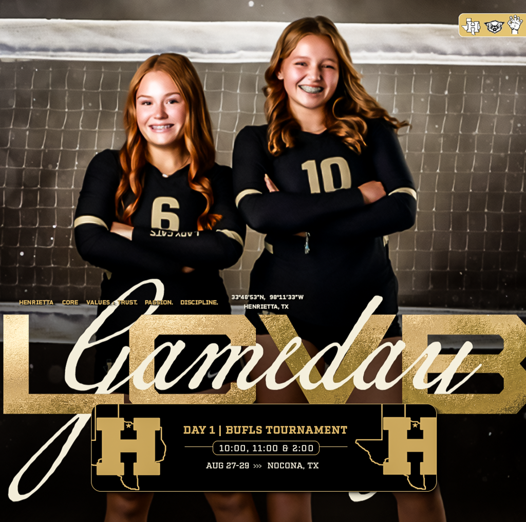 TOURNAMENT TIME. 🐾🏐  LCVB hits the road for Day 1 of the BUFLs Tournament.  ⏰ 10:00 AM | 11:00 AM | 2:00 PM 📍 Nocona, TX  Three matches. One mission. Go compete. 🖤💛  #LCVB | #TPD