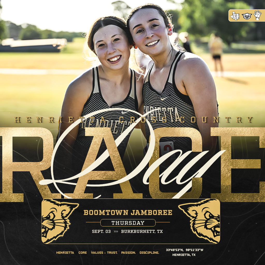 RACE DAY. 🐾🏃♀️🏃♂️ Henrietta Cross Country is headed to Burkburnett for the Boomtown Jamboree. Time to compete. 📍 Burkburnett, TX 📅 Thursday, Sept. 3 Run tough. Finish stronger. #TPD | #HenriettaXC
