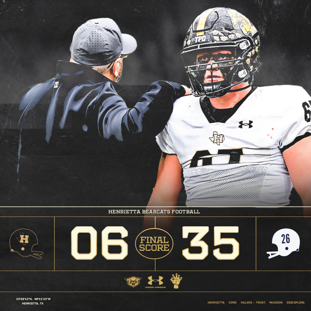 FINAL | MARLOW 35, HENRIETTA 6  Not our night in Marlow. We’ll learn from it, own it, and get back to work.  There’s a lot of football left to play. Stay together. Keep working. Keep fighting. Back to Henrietta. Back to work.  TRUST. PASSION. DISCIPLINE.  #TPD | #HenriettaFB