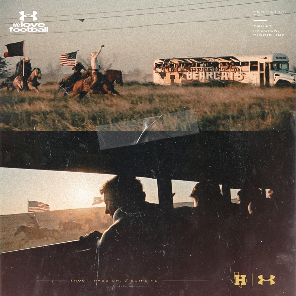 HENRIETTA FB | UNDER ARMOUR. Pretty special seeing Henrietta Football and our community featured by Under Armour. From our Bearcats to the local businesses and people who helped bring it all together, this one represents Henrietta, Texas. Thank you to everyone involved and to Under Armour for giving our town an opportunity to show what makes this place special. 🎥 Watch the full Under Armour Commercial: https://youtu.be/elibeNlWAW0?si=SMOeJ3rDod9GB8x4 #TPD | #HenriettaFB | #UnderArmour