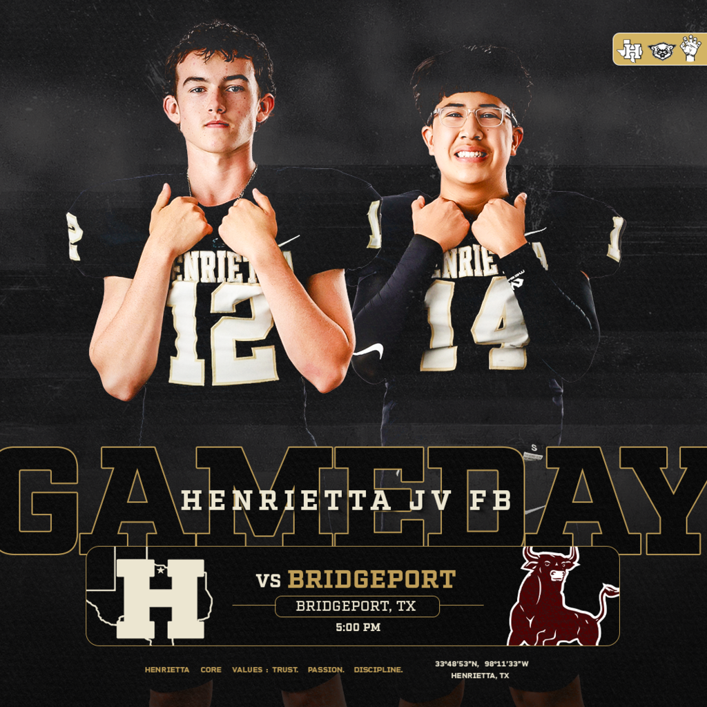 🏈 JV GAMEDAY | BEARCATS ON THE ROAD The JV Bearcats hit the road tonight for a matchup with Bridgeport! 🆚 Bridgeport ⏰ 5:00 PM 📍 Bridgeport, TX Another opportunity to compete, get better, and represent Henrietta the right way. Go Bearcats! #TPD | #HenriettaFB