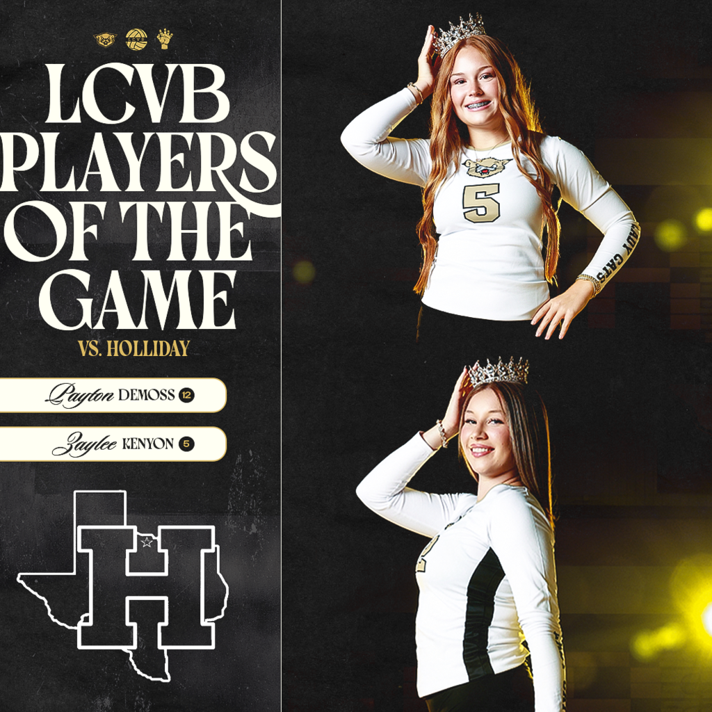 🏐 LCVB PLAYERS OF THE GAME | vs. HOLLIDAY Shoutout to Payton DeMoss #12 and Zaylee Kenyon #5 for earning Players of the Game honors from Tuesday’s district matchup against Holliday! 🖤💛 Way to compete, step up, and represent the Ladycats! Keep building as district play rolls on. 🐾 #TPD | #LCVB