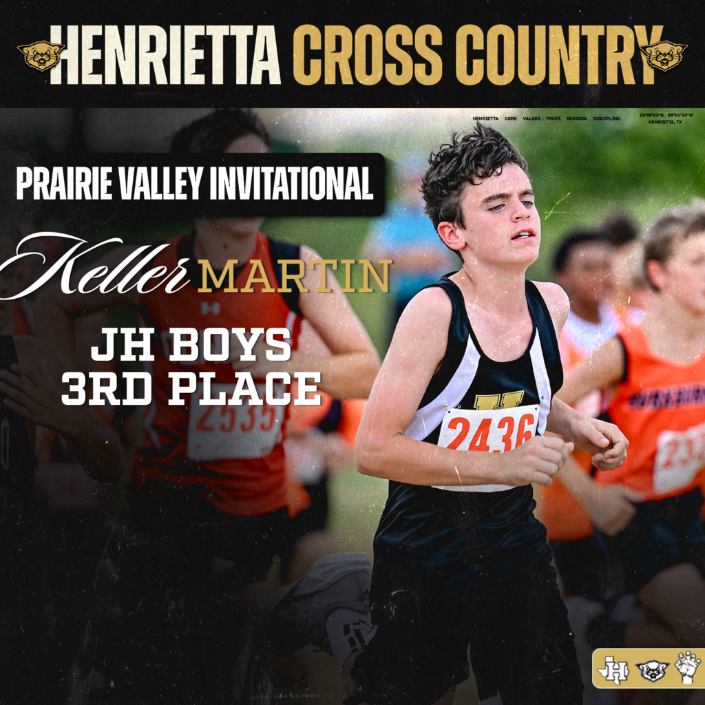 🥉 Keller Martin — JH Boys 3rd Place ON THE PODIUM. 🥉 Keller Martin brings home 3rd Place at the Prairie Valley Invitational! Proud of the way Keller competed and represented Henrietta! #TPD