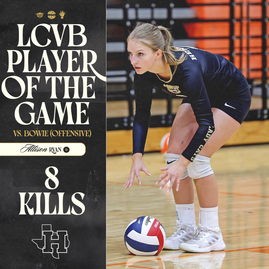 🔥 Allison Ryan — Offensive Player of the Game 🏐 LCVB OFFENSIVE PLAYER OF THE GAME | vs. BOWIE From Tuesday’s game against Bowie, Allison Ryan #9 earns Offensive Player of the Game honors with 8 kills! Great work attacking the net and making an impact for the Ladycats. Way to compete, Allison! 🖤💛 #TPD | #LCVB