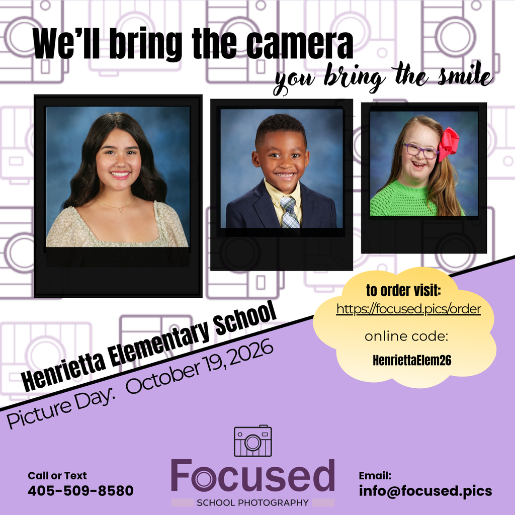 Advertisement for school photography featuring three students and a contact number. Contact info is at bottom.