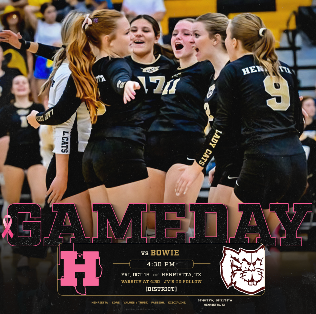 🏐 LCVB | DISTRICT GAMEDAY Home court. District volleyball. The Ladycats welcome Bowie to Henrietta this Friday! 🖤💛🩷 🆚 Bowie 📅 Friday, October 16th 🏐 Varsity | 4:30 PM 🏐 JV | Following Varsity 📍 Henrietta, TX Pack the gym and bring the energy for the Ladycats! #TPD | #LCVB
