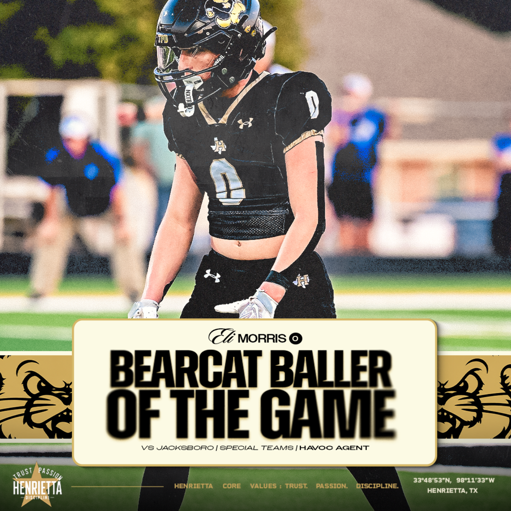 🚨 BEARCAT BALLER VS. JACKSBORO | SPECIAL TEAMS  Eli Morris #0 | Havoc Agent  Impact doesn't always show up in the stat sheet. 🔥  #TPD | #HenriettaFB