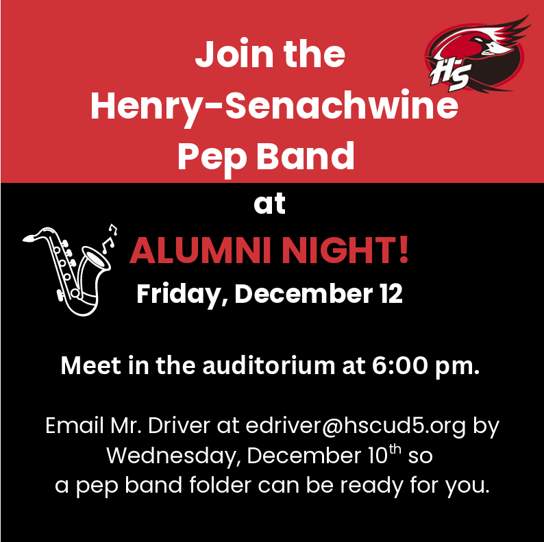 HSHS Pep Band Alumni Night Flyer