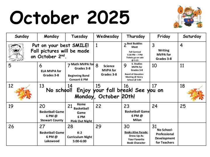 October Calendar