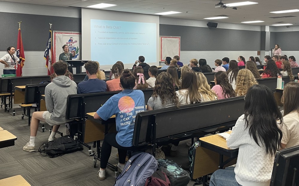 Students gathered for a meeting