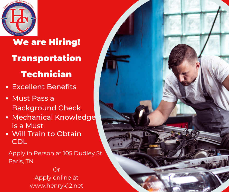 Mechanic position available! Apply Today!