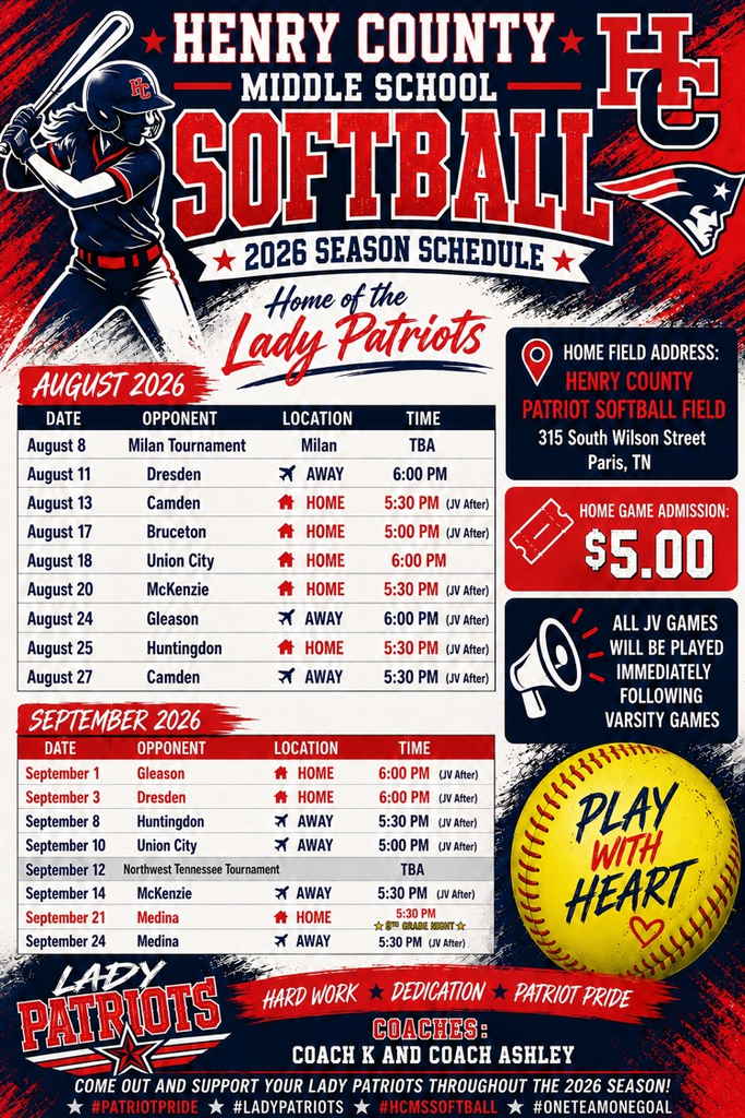 Lady Patriot Schedule