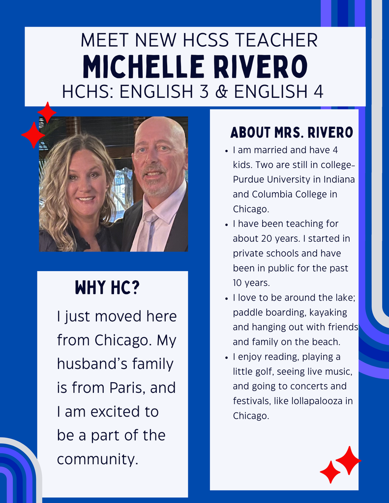 Welcome to HCSS, Mrs. Rivero!