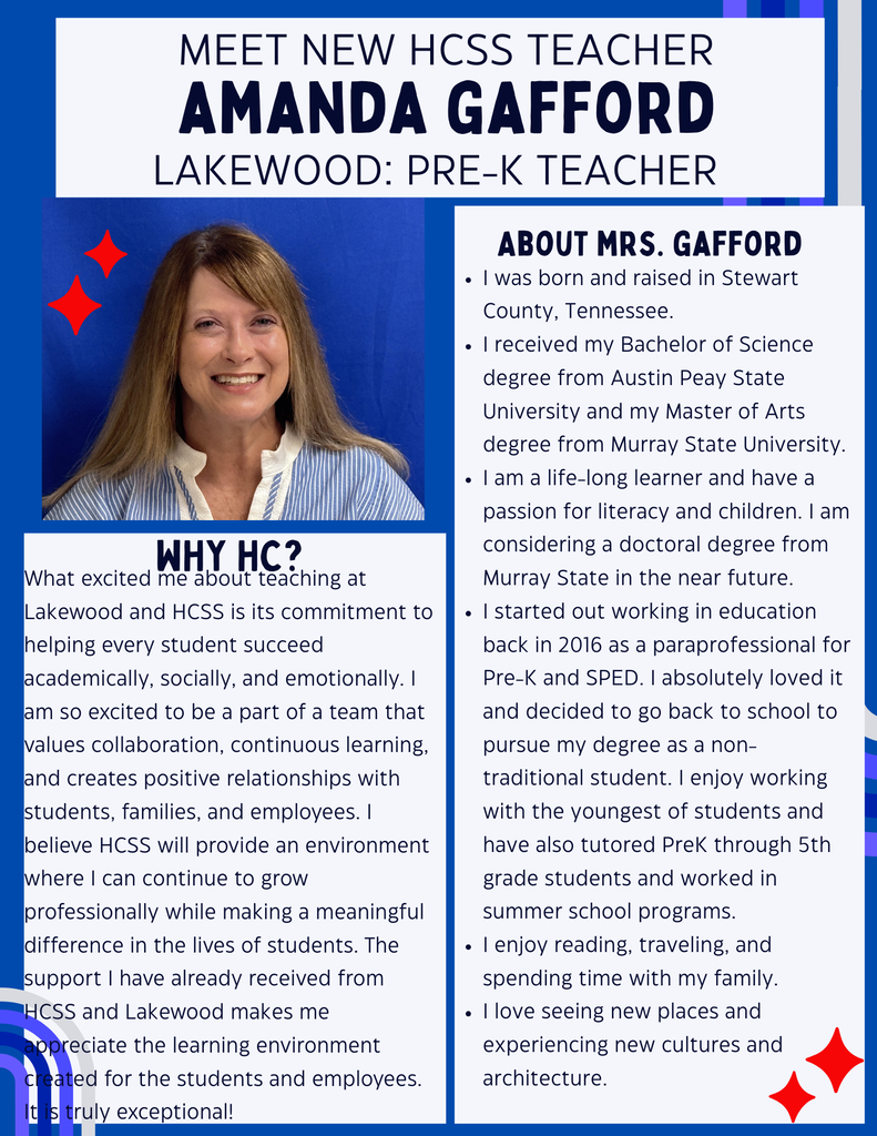 Welcome to HCSS, Mrs. Gafford!