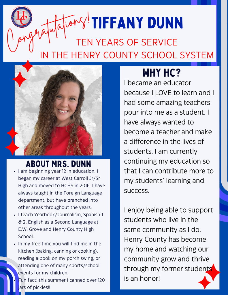 Congratulations, Mrs. Dunn! 