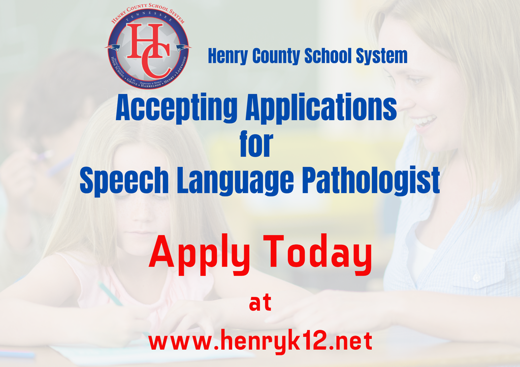 We’re Hiring: Speech-Language Pathologist Henry County School System is looking for a passionate, dedicated Speech-Language Pathologist to join our team! If you are eager to make a lasting impact on students' communication skills, learning, and confidence, we want to hear from you. Visit our website at www.henryk12.net for more information.