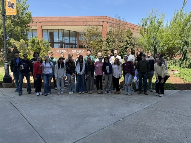 goup of students outside