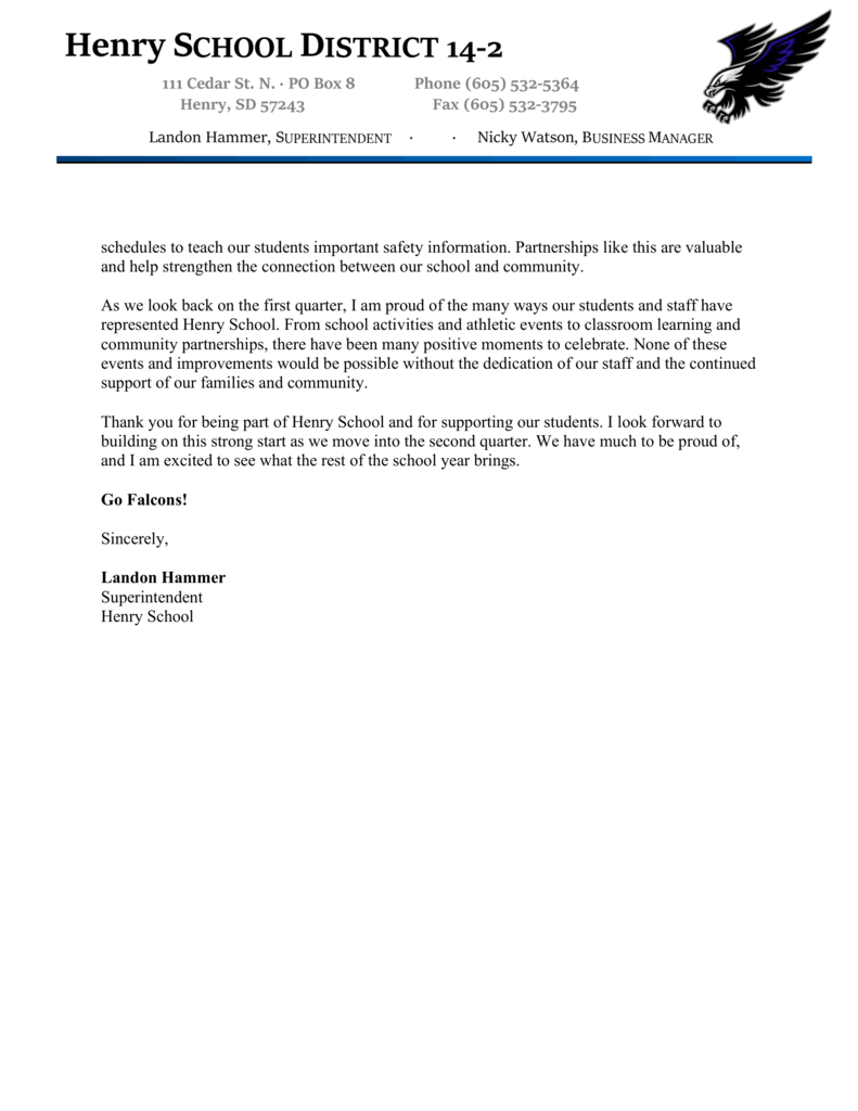 Supt Update