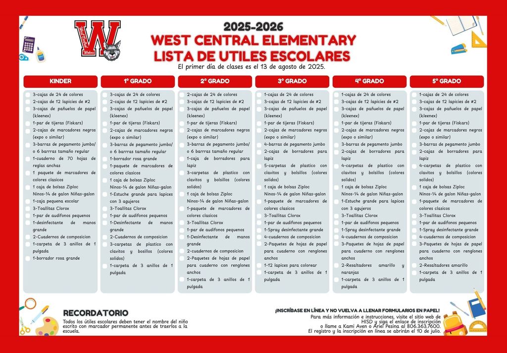 25-26 Supply List