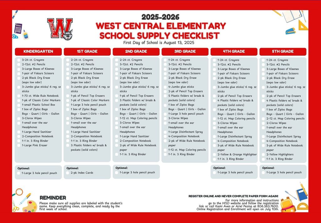 25-26 Supply List