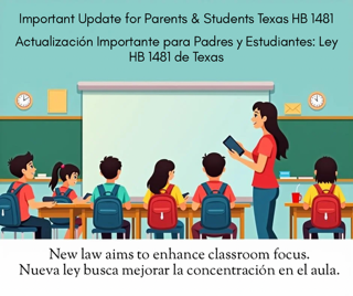 Information on law regarding cell phones in school. 