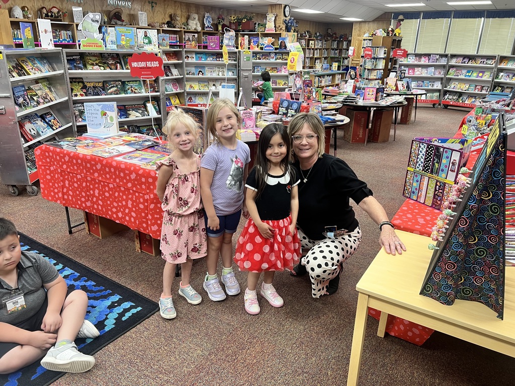 Mrs. Vaughn and students in dots