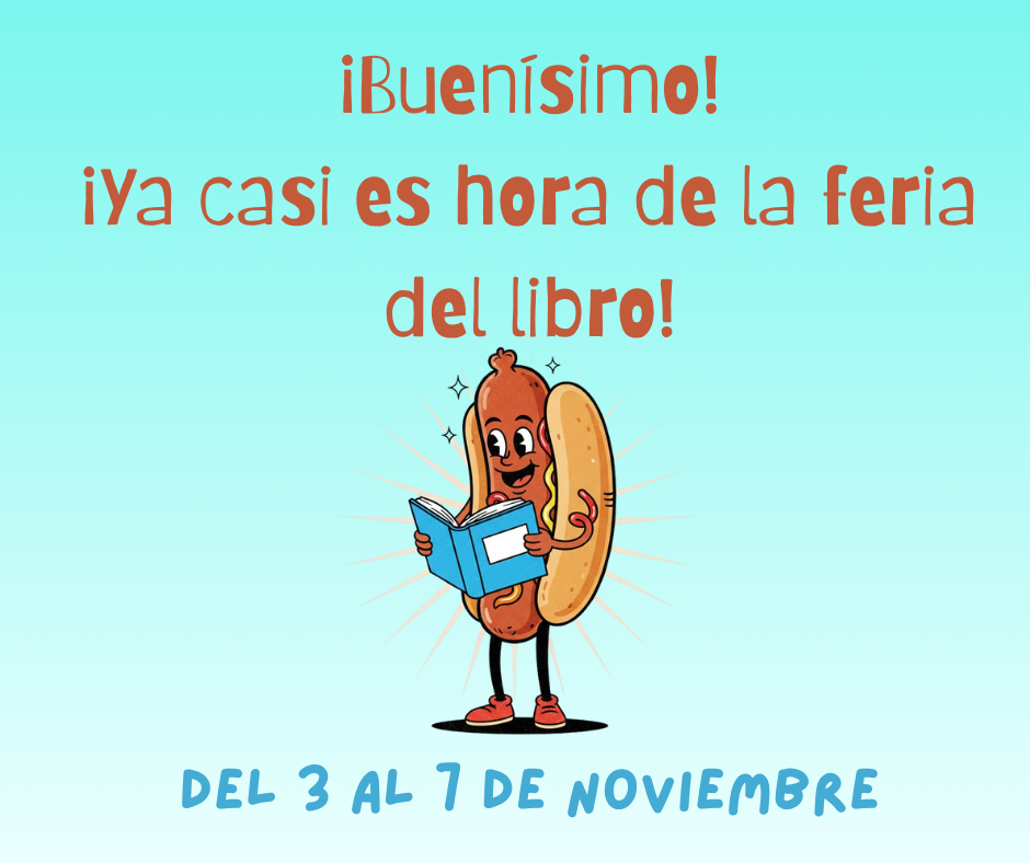 Save the Date book fair graphic in Spanish