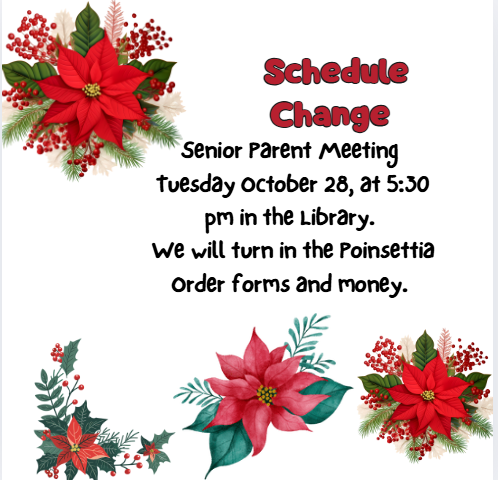 Schedule Change for Class of 2026 Parent Meeting