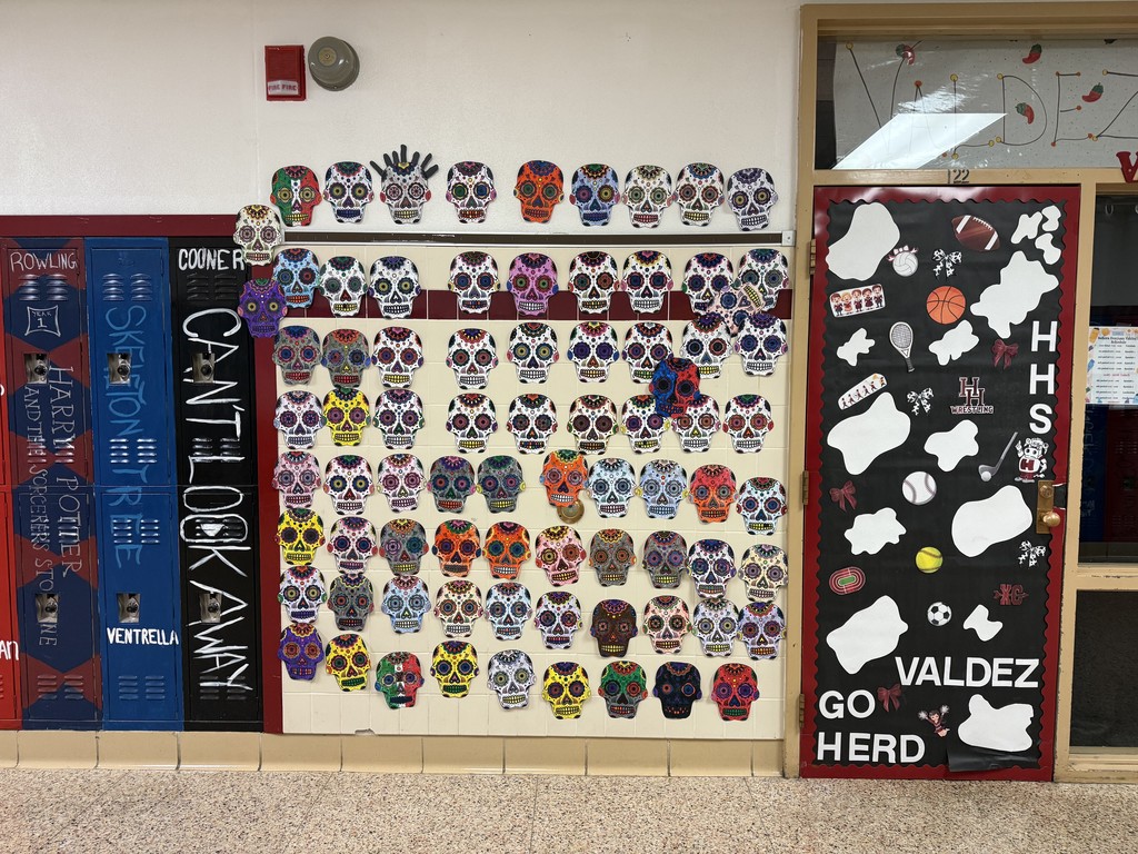 Miss Avila and Mrs. Valdez's students colored Calaveras in honor of Día de los Muertos.