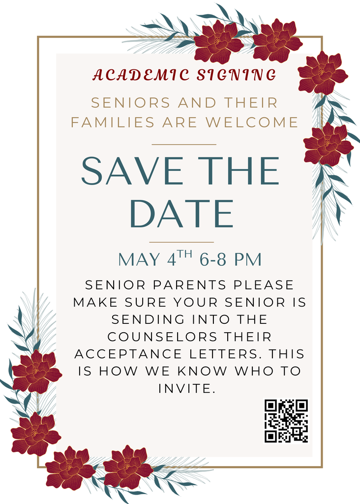Save The Date Senior Academic Signing 