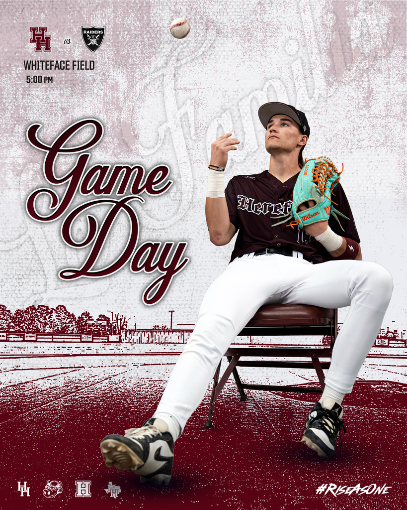 A baseball player in white uniform and cap sits on a bench, looking up at a ball. Text reads "Game Day."