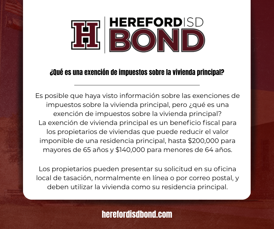 Hereford ISD Home Exemption (Spanish)