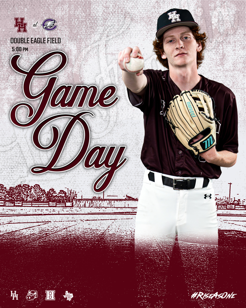 A baseball player in a uniform, holding a ball and a glove, stands on a field with text "Game Day" on a red background.