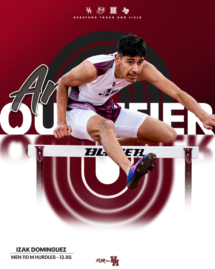 Athlete mid-jump over a hurdle, wearing white and maroon shorts. Background: red, black, and white with text "Around Out".