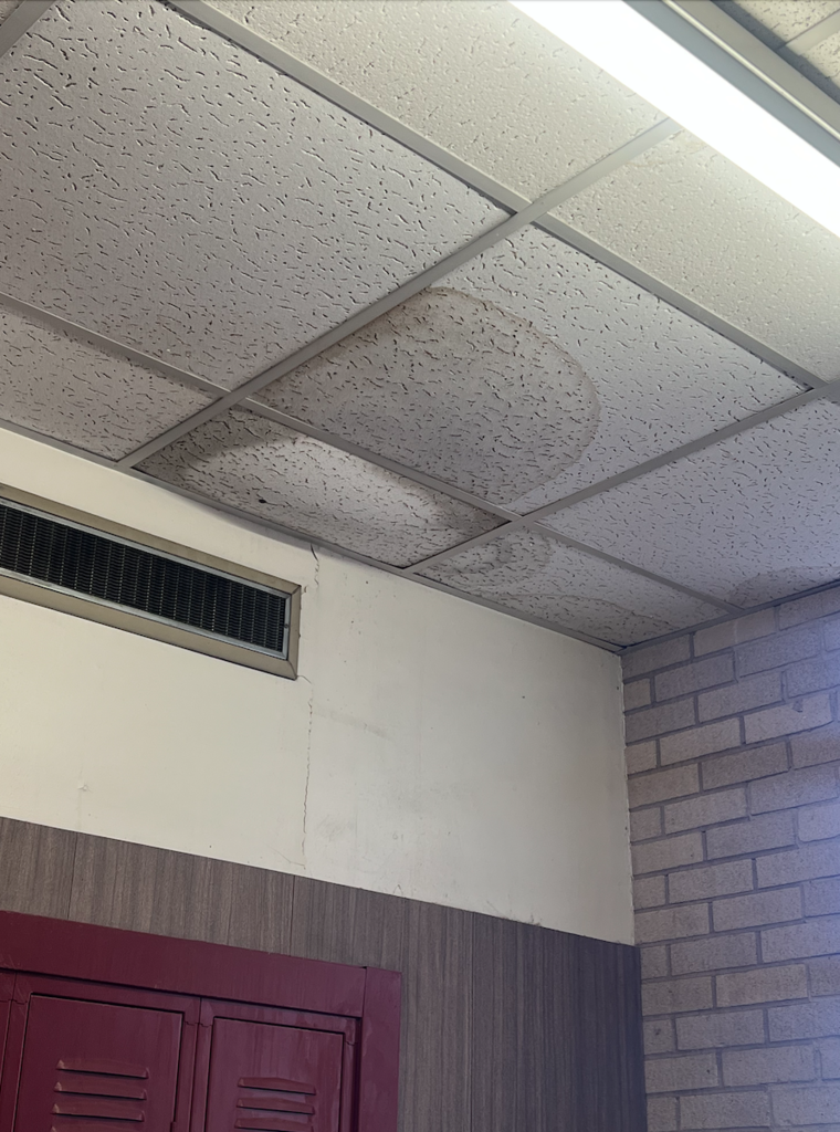 hallway flooded out ceiling tiles