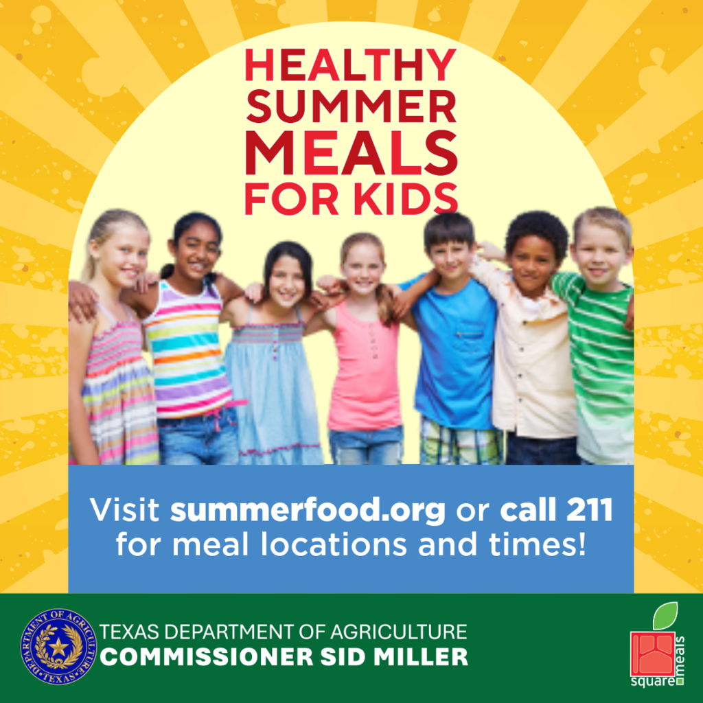 Photo of a group of kids for the summer food announcement post in English