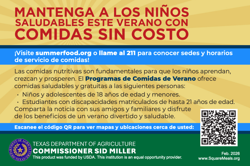An advertisement poster with yellow and green background. It features a QR code, a barcode, and a Spanish message.