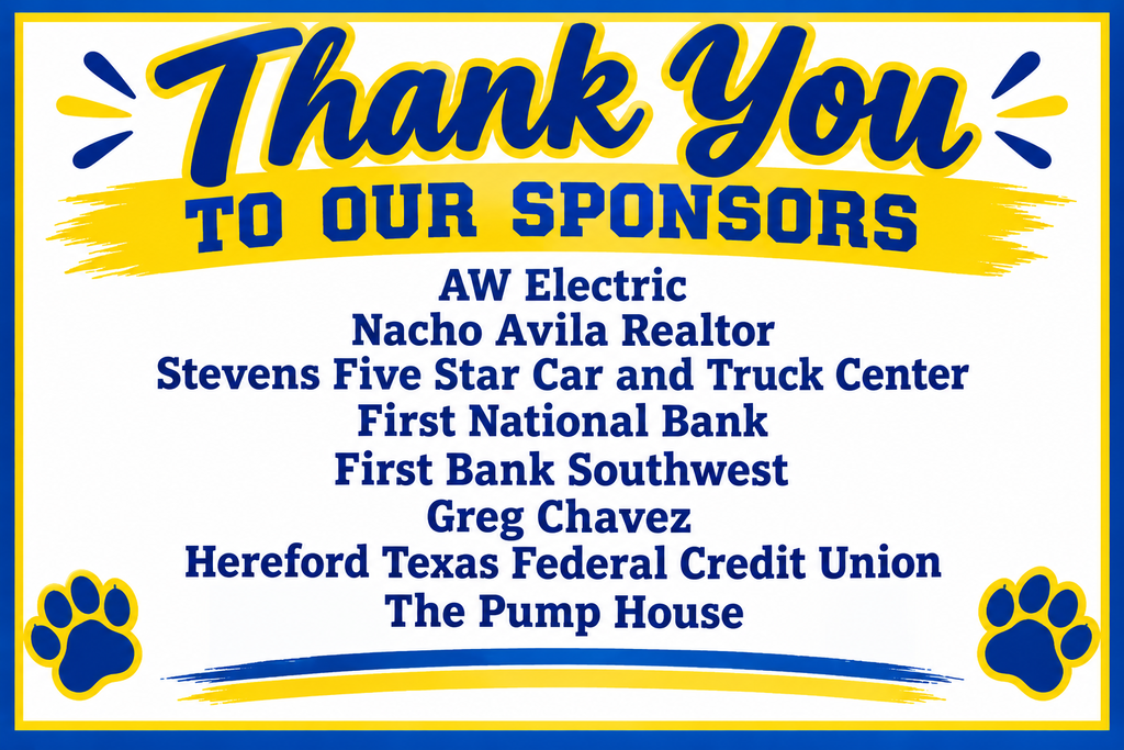 A poster with a yellow and blue background displays "Thank You to Our Sponsors" with logos and names of sponsors.