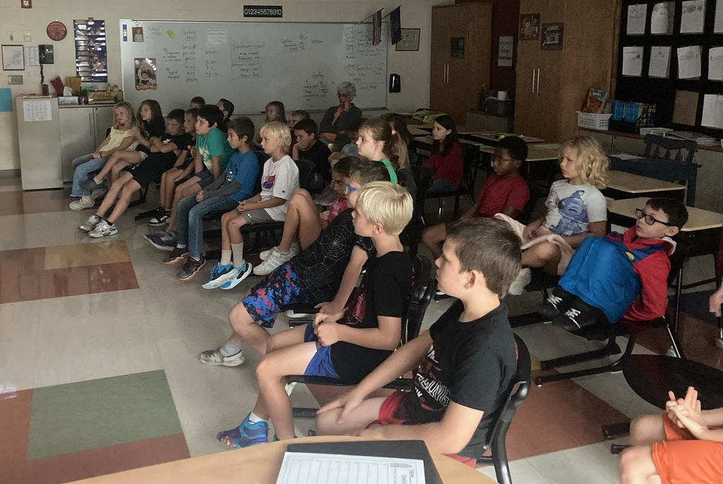 Third graders watch and learn about Constitution Day.