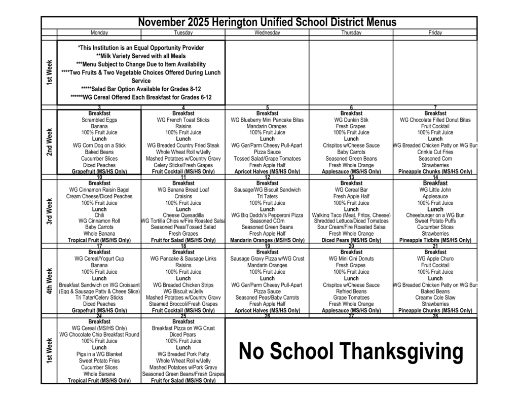 November Menu