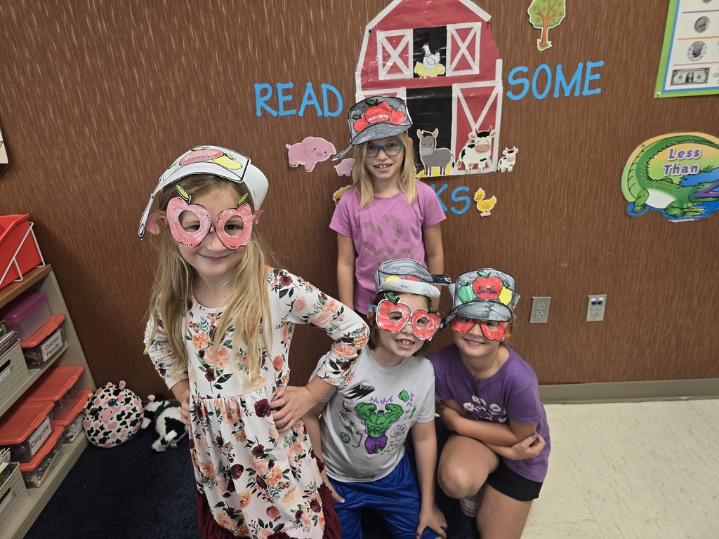 Johnny Appleseed glasses and hats
