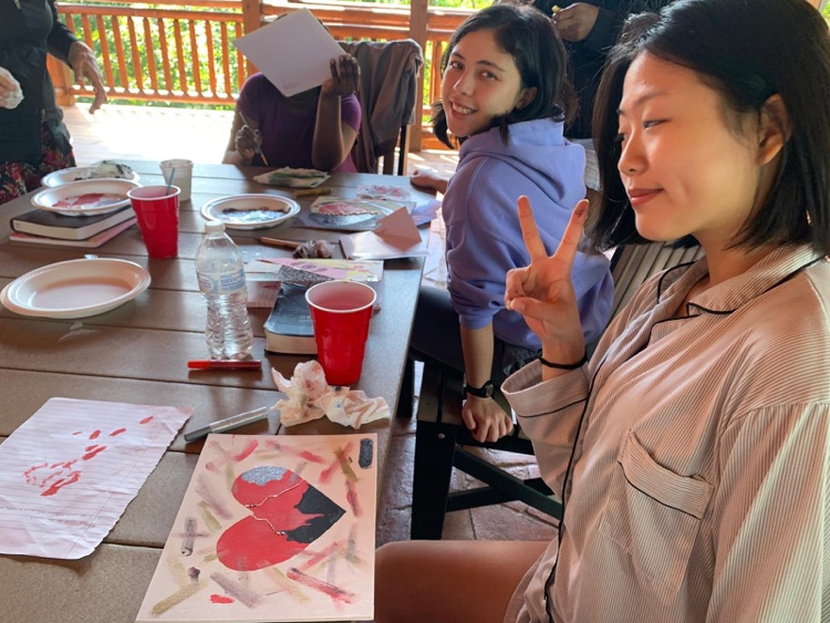 the girls worked on a craft at the girls’ purity 