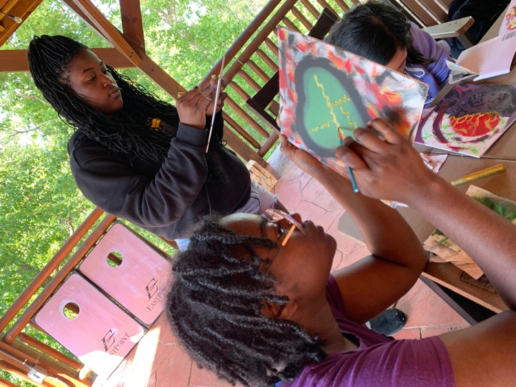 the girls worked on a craft at the girls’ purity 