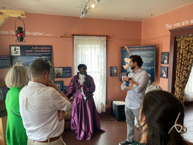 giving tours - sharing about the early pioneers