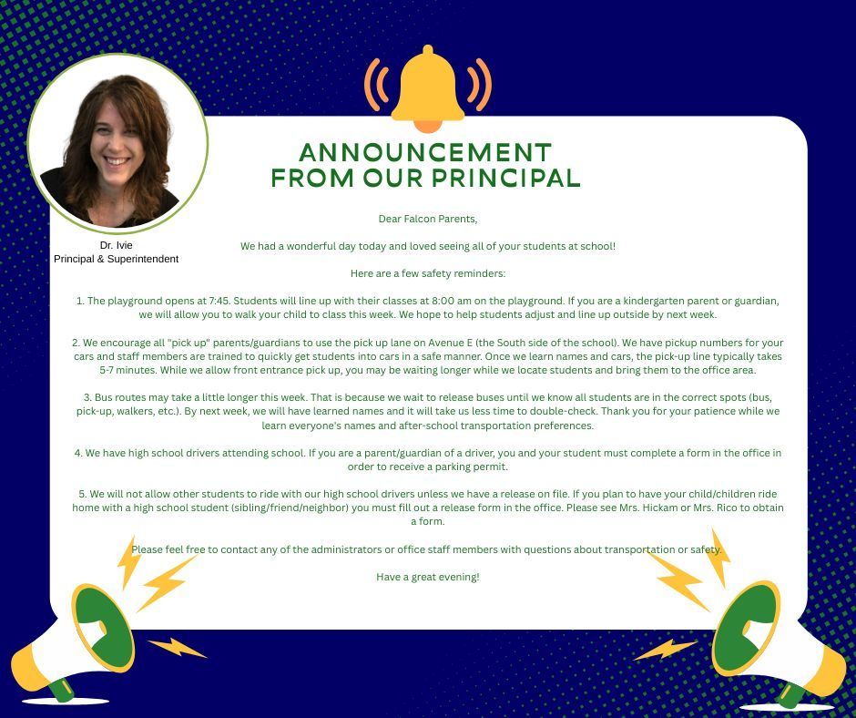 An announcement from Dr. Ivie!