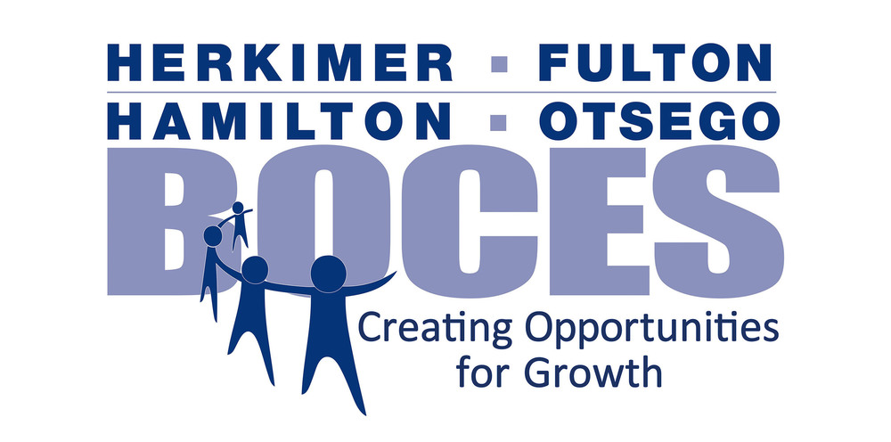 Herkimer BOCES logo with illustration of people holding hands and the words Herkimer-Fulton-Hamilton-Otsego BOCES Creating Opportunities for Growth