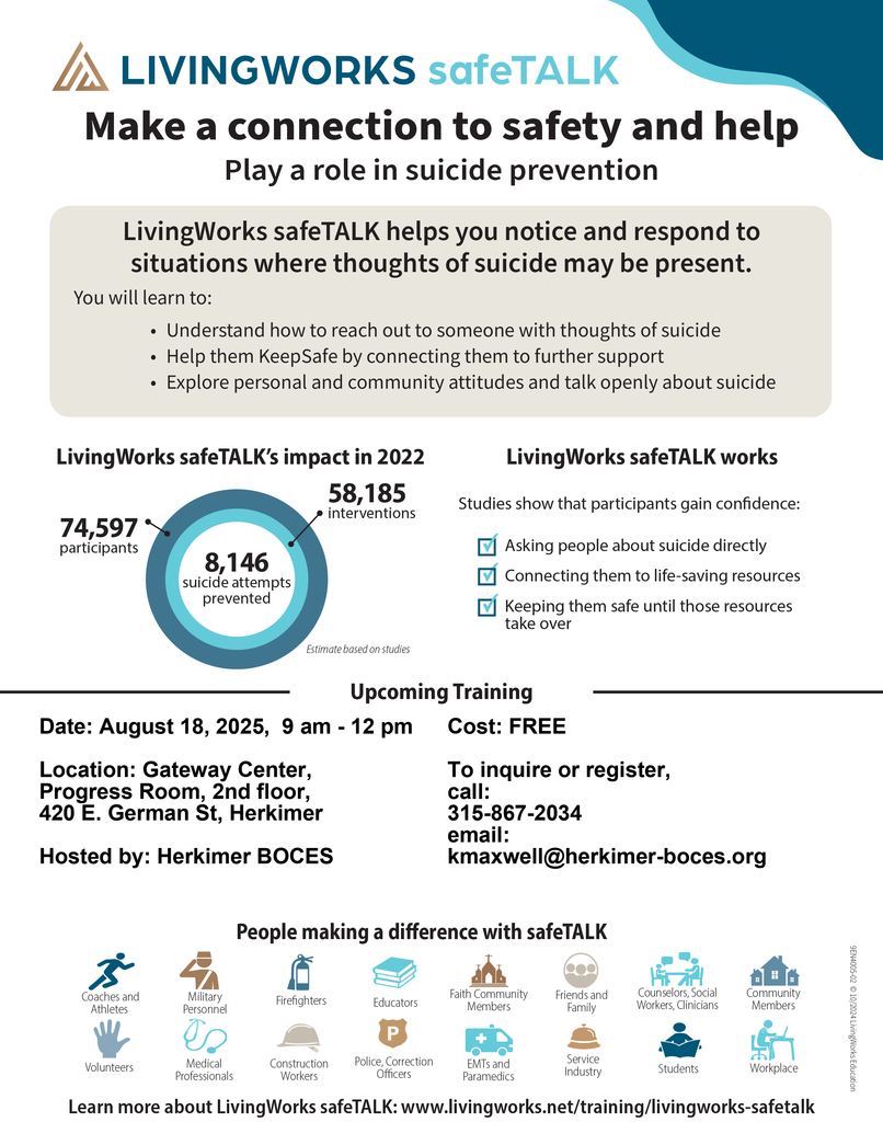 safeTALK training flier
