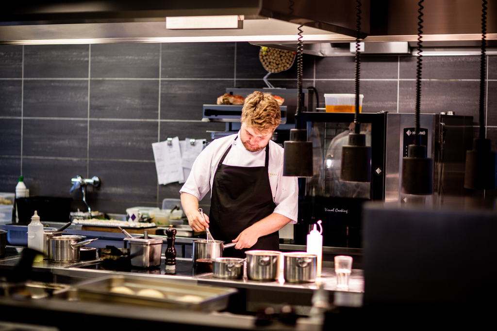 Man cooking in a kitchen